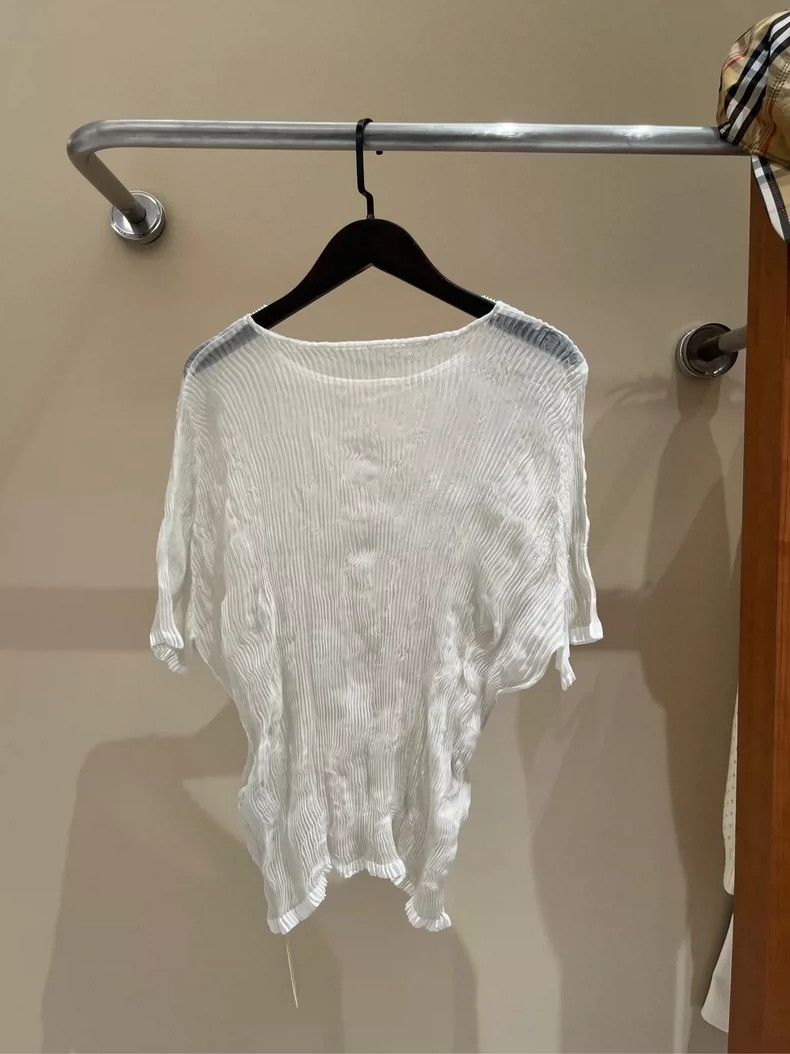 Issey Miyake Issey Miyake Pleated White Top - dmc Size US M / EU 48-50 / 2 - 4 Thumbnail