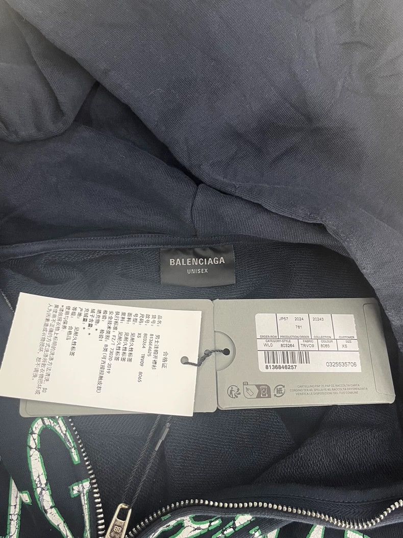 Balenciaga Balenciaga FW24 Zip Hoodie with Logo Print - dmc Size US XS / EU 42 / 0 - 5 Thumbnail