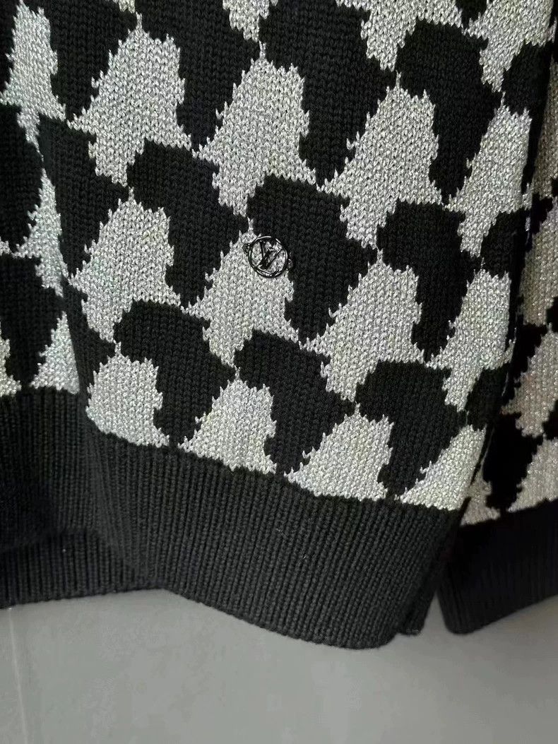 Louis Vuitton Louis Vuitton Houndstooth Silver Line Sweater - dmc Size US L / EU 52-54 / 3 - 3 Thumbnail