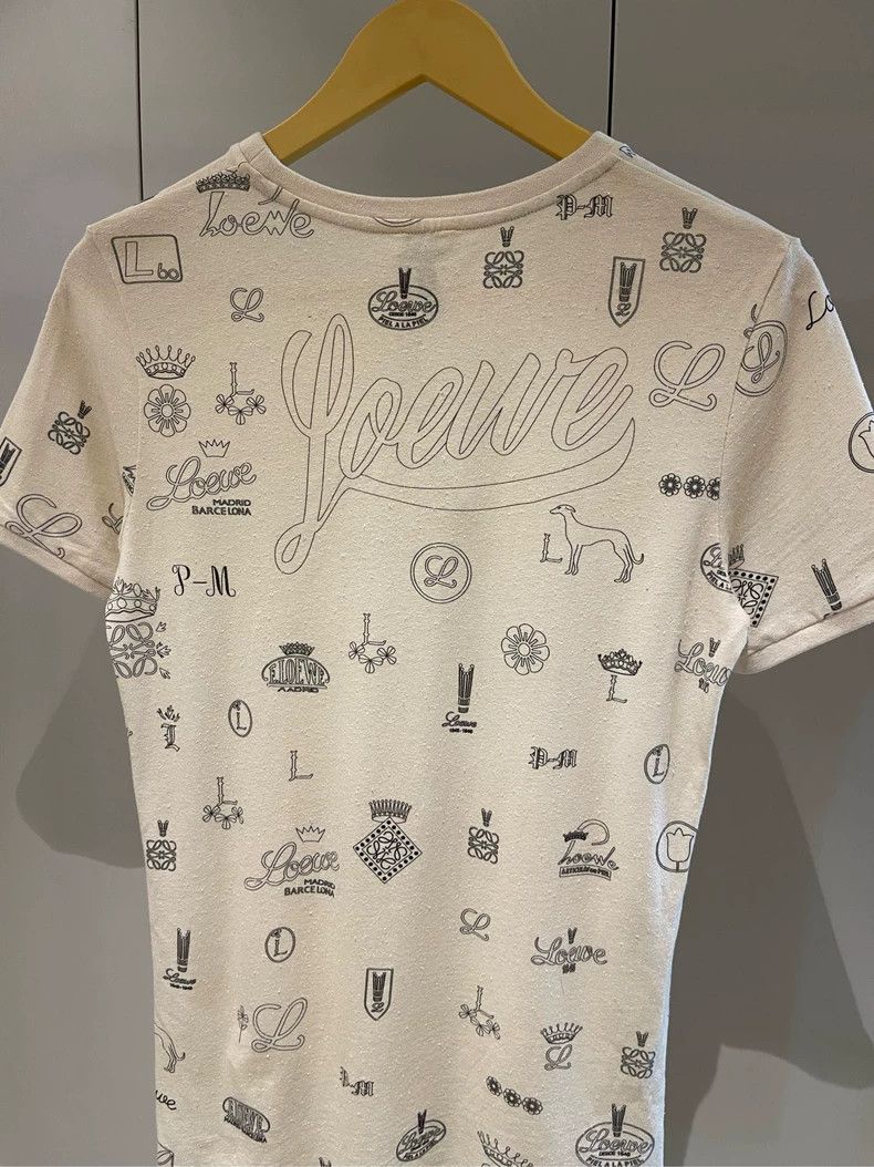 Loewe Loewe Beige Comic Logo Short Sleeve T-shirt - dmc Size US M / EU 48-50 / 2 - 3 Thumbnail