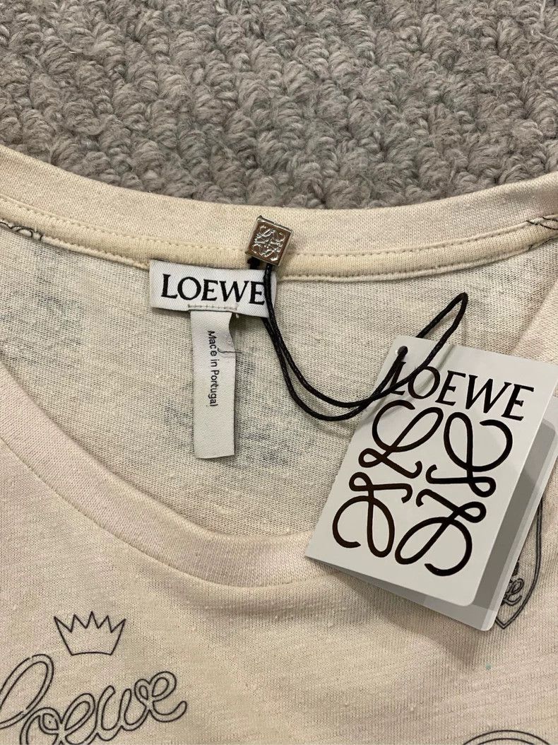 Loewe Loewe Beige Comic Logo Short Sleeve T-shirt - dmc Size US M / EU 48-50 / 2 - 4 Thumbnail