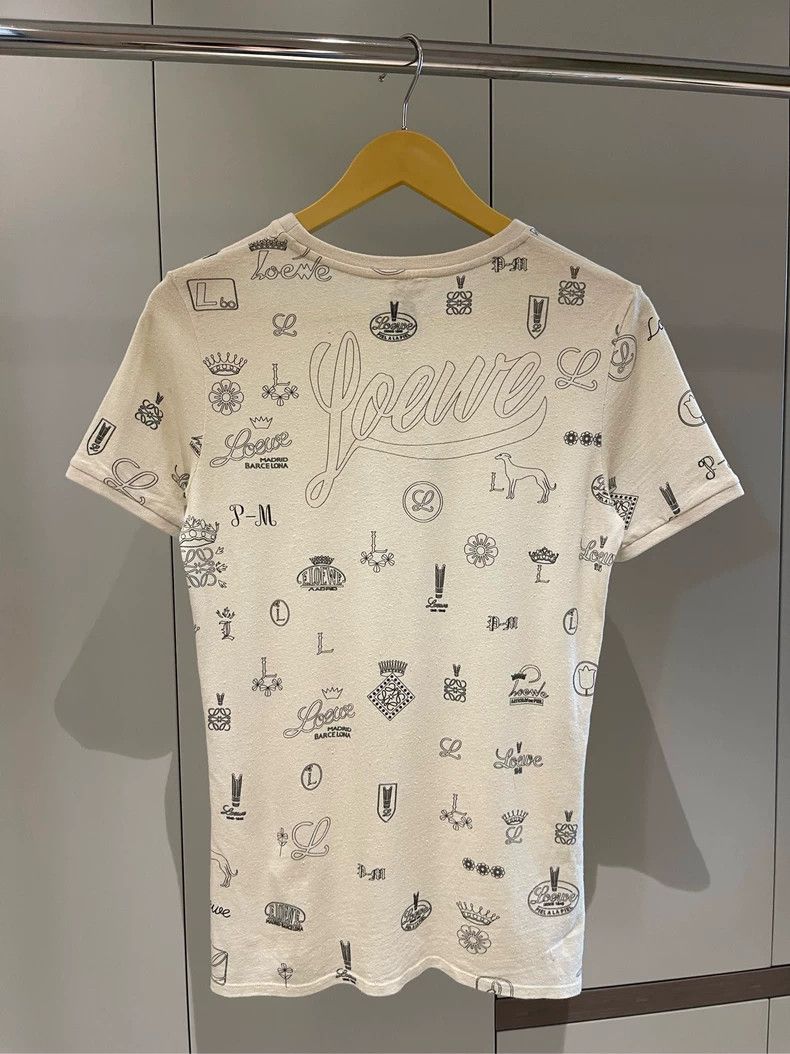 Loewe Loewe Beige Comic Logo Short Sleeve T-shirt - dmc Size US M / EU 48-50 / 2 - 6 Thumbnail