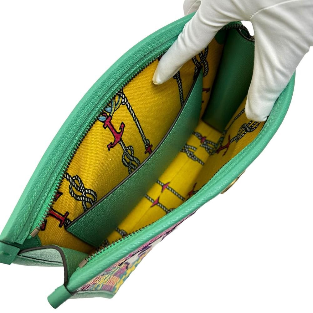 Gucci Gucci Gucci Hawaii Logo Leather/Straw Clutch Bag Limited Leather Clutch Bag 744973 Size ONE SIZE - 6 Thumbnail