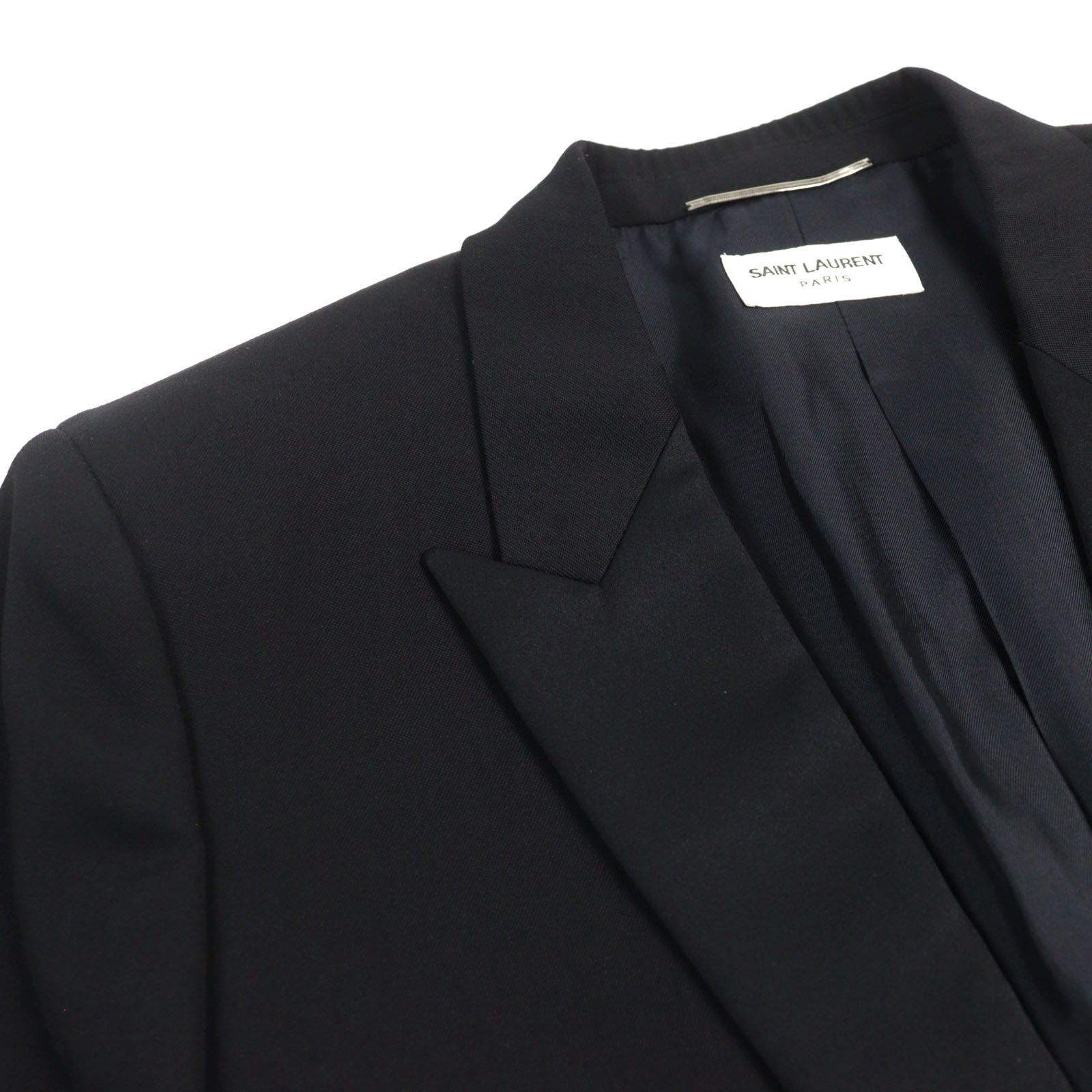 Yves Saint Laurent Yves Saint Laurent Saint Laurent Paris Smoking Jacket Wool Jacket Leather Outerwear 326807 Size ONE SIZE - 6 Thumbnail