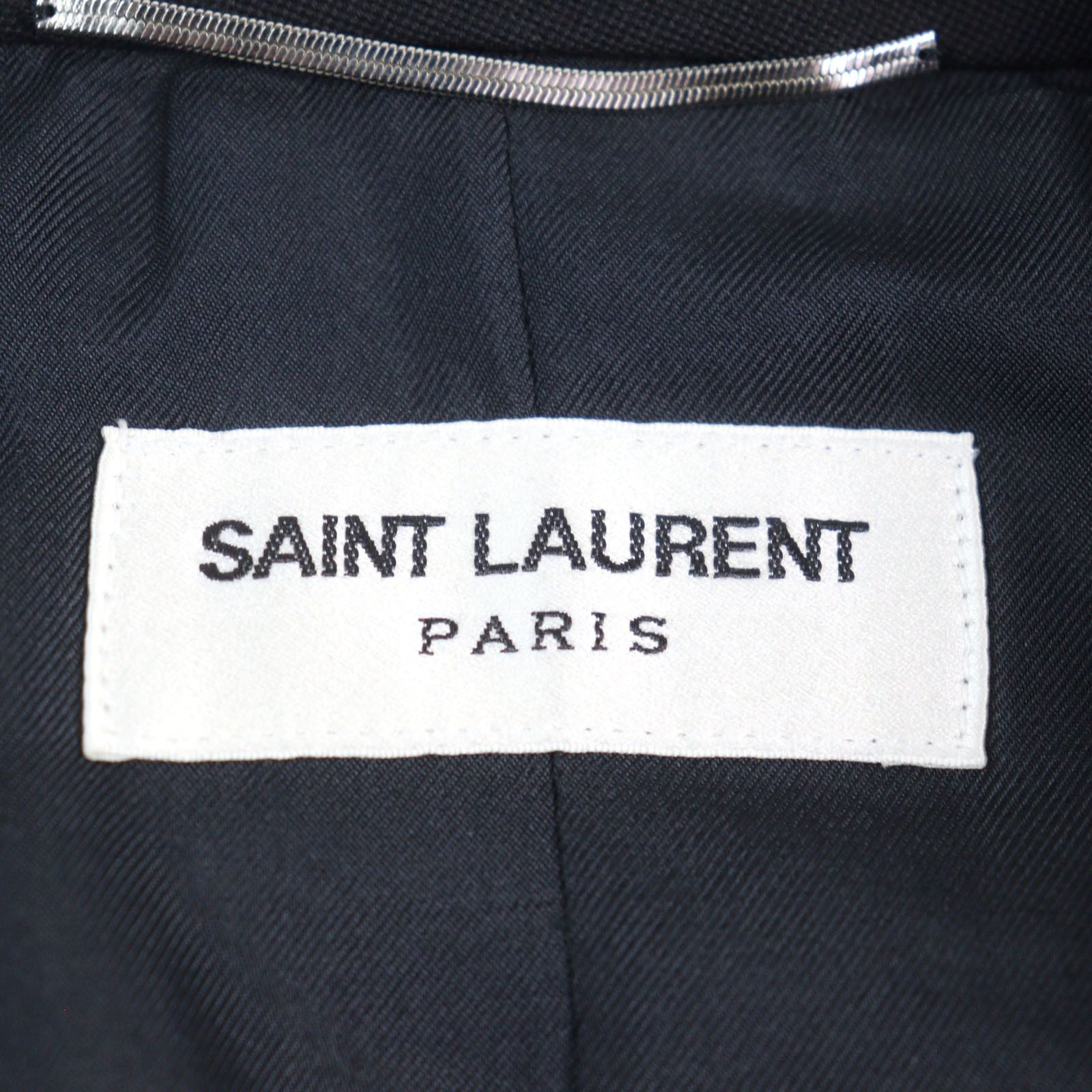 Yves Saint Laurent Yves Saint Laurent Saint Laurent Paris Smoking Jacket Wool Jacket Leather Outerwear 326807 Size ONE SIZE - 8 Thumbnail