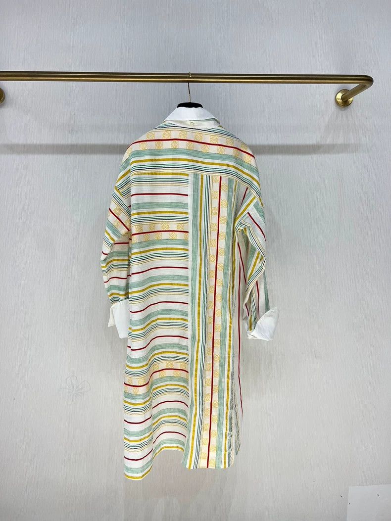 Loewe Loewe 24 Logo Print Linen Shirt Dress - dmc Size US 34 / EU 50 - 2 Thumbnail