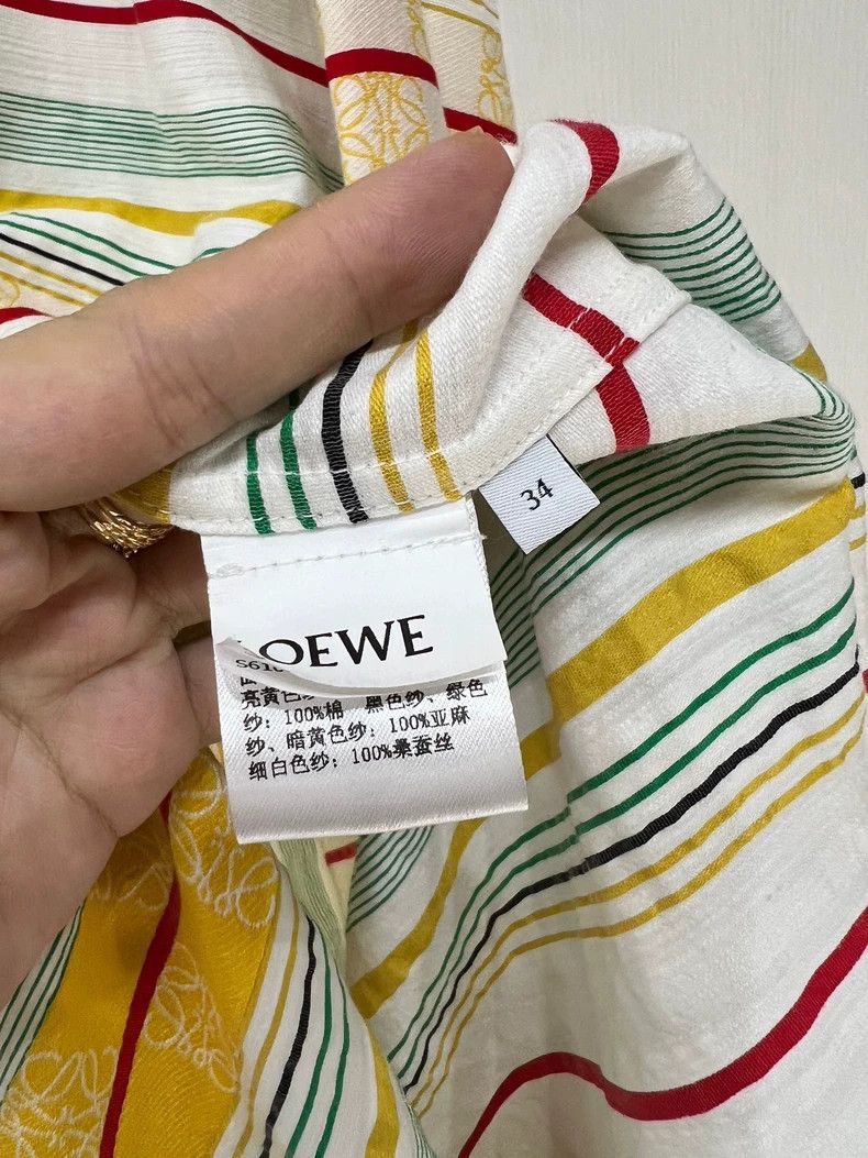 Loewe Loewe 24 Logo Print Linen Shirt Dress - dmc Size US 34 / EU 50 - 6 Thumbnail