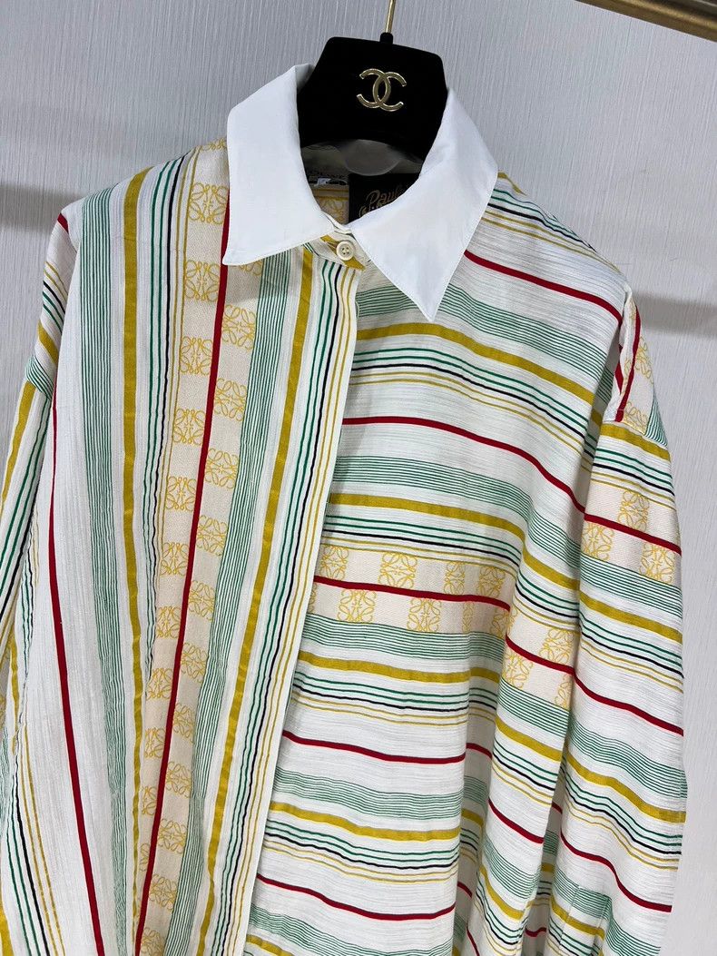 Loewe Loewe 24 Logo Print Linen Shirt Dress - dmc Size US 34 / EU 50 - 3 Thumbnail