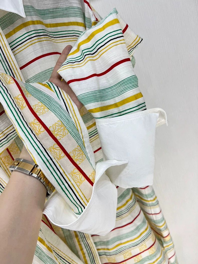 Loewe Loewe 24 Logo Print Linen Shirt Dress - dmc Size US 34 / EU 50 - 4 Thumbnail