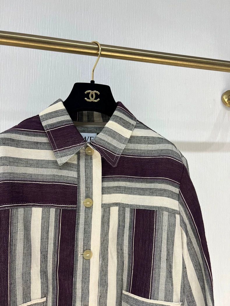 Loewe Loewe Striped Linen Shirt Jacket - dmc Size US M / EU 48-50 / 2 - 3 Thumbnail