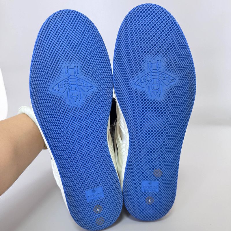 Gucci Gucci High-Top Basketball Sneakers in White and Blue 0079 Size US 8.5 / EU 41-42 - 4 Thumbnail
