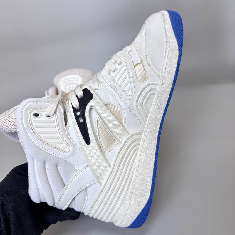 Gucci Gucci High-Top Basketball Sneakers in White and Blue 0079 Size US 8.5 / EU 41-42 - 8 Thumbnail