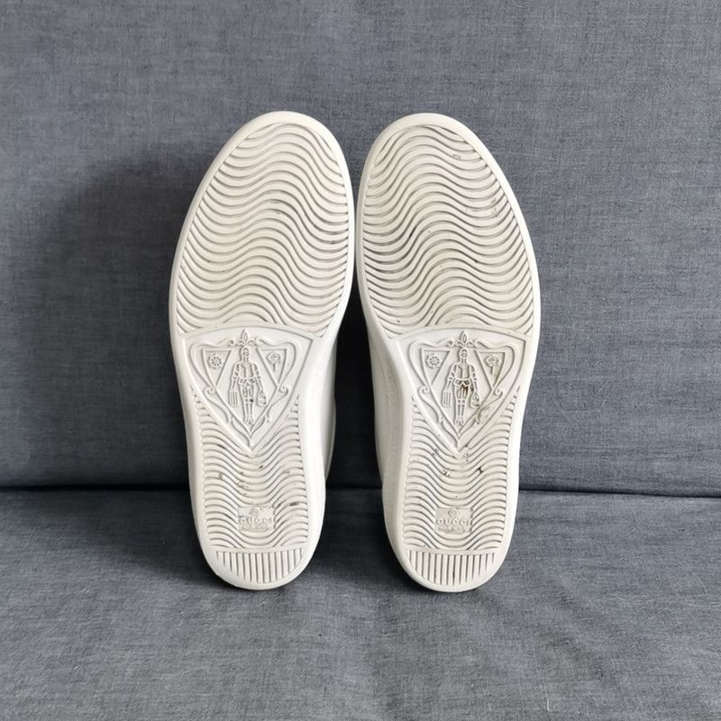 Gucci Gucci Ace Low-Top Sneakers in White and Gray 0079 Size US 10.5 / EU 43-44 - 4 Thumbnail