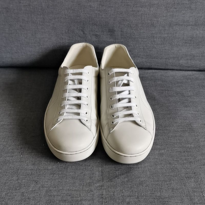 Gucci Gucci Ace Low-Top Sneakers in White and Gray 0079 Size US 10.5 / EU 43-44 - 2 Thumbnail