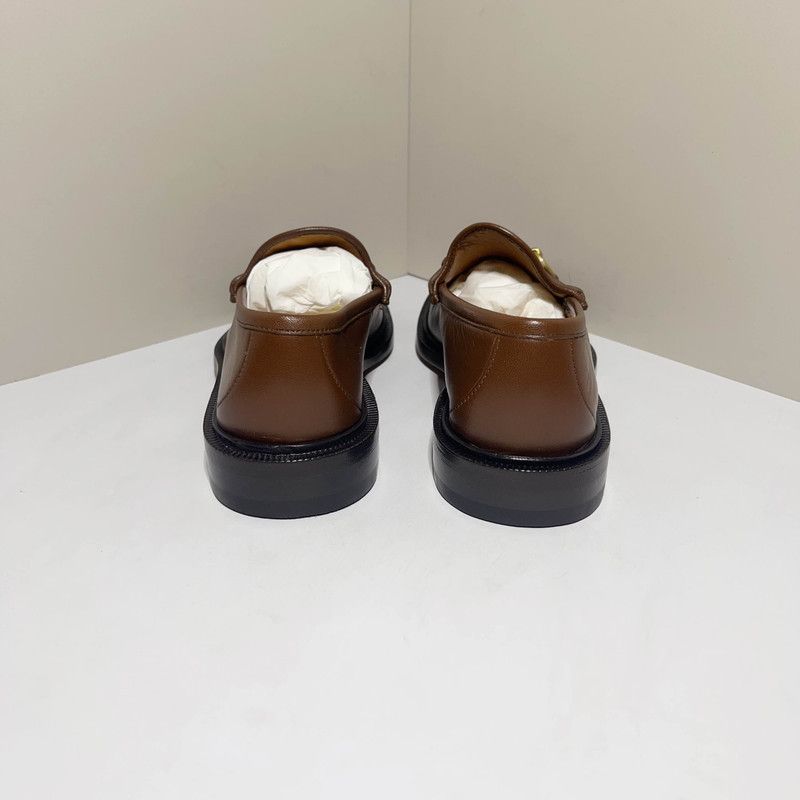 Gucci Gucci Brown Loafers with Gold Hardware 0079 Size US 8 / EU 41 - 3 Thumbnail