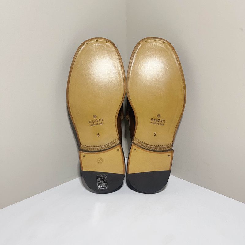Gucci Gucci Brown Loafers with Gold Hardware 0079 Size US 8 / EU 41 - 4 Thumbnail