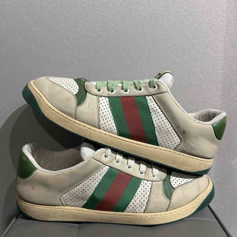 Gucci Gucci Screener Dirty Sneakers in Gray Green 0079 Size US 10.5 / EU 43-44 - 7 Thumbnail