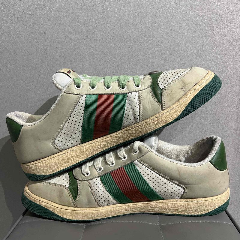 Gucci Gucci Screener Dirty Sneakers in Gray Green 0079 Size US 10.5 / EU 43-44 - 8 Thumbnail