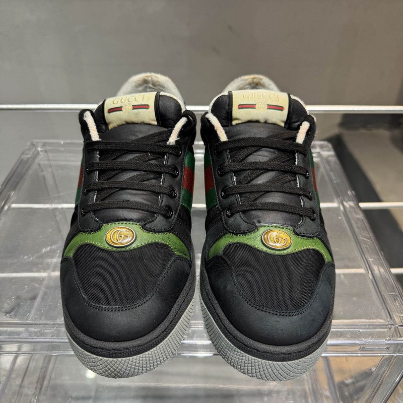 Gucci Gucci Screener GG Black Suede Low-Top Sneakers 0079 Size US 8 / EU 41 - 2 Thumbnail