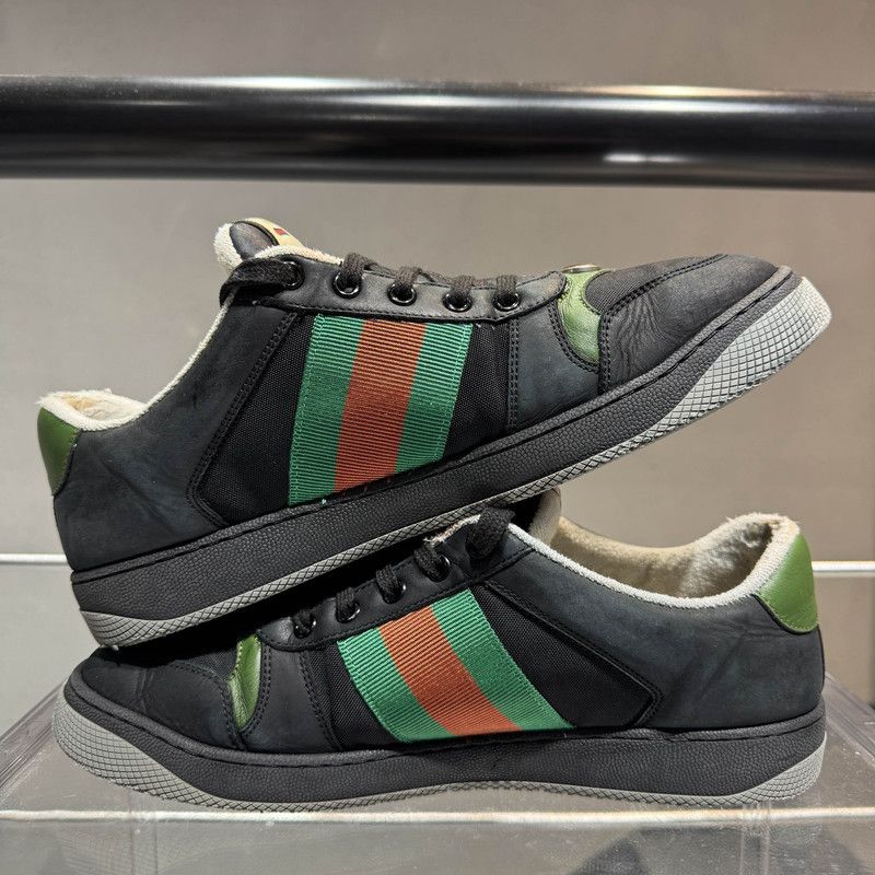 Gucci Gucci Screener GG Black Suede Low-Top Sneakers 0079 Size US 8 / EU 41 - 7 Thumbnail