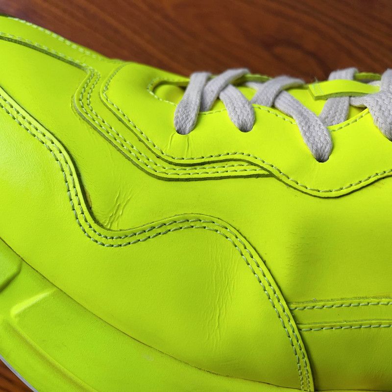 Gucci Gucci Rhyton Leather Yellow Low-Top Sneakers 0079 Size US 10.5 / EU 43-44 - 11 Thumbnail