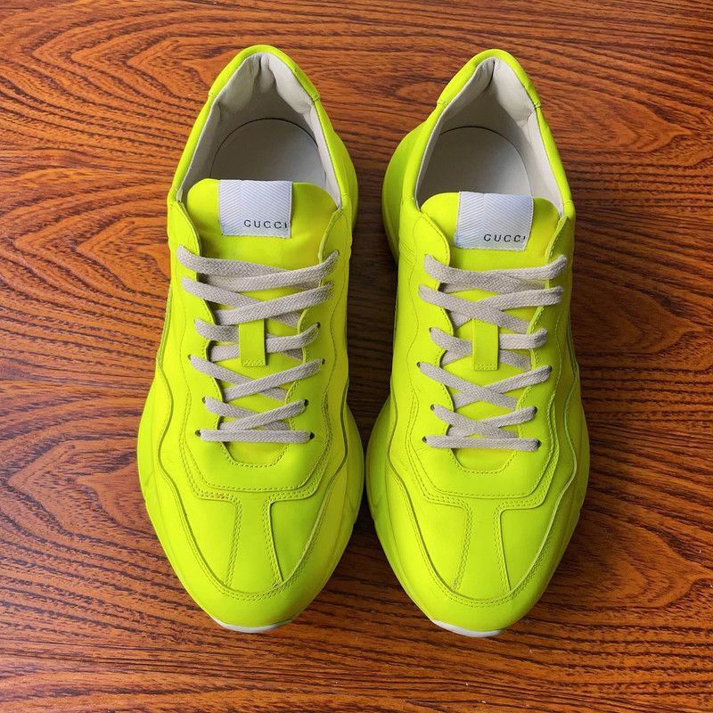 Gucci Gucci Rhyton Leather Yellow Low-Top Sneakers 0079 Size US 10.5 / EU 43-44 - 2 Thumbnail