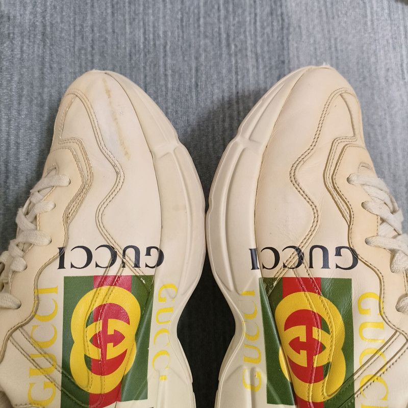 Gucci Gucci Rhyton Logo Classic Low-Top Sneakers 0079 Size US 8 / EU 41 - 11 Thumbnail