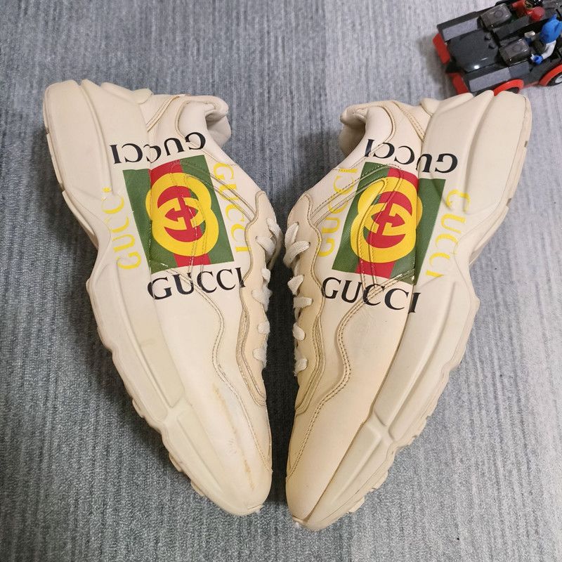 Gucci Gucci Rhyton Logo Classic Low-Top Sneakers 0079 Size US 8 / EU 41 - 6 Thumbnail