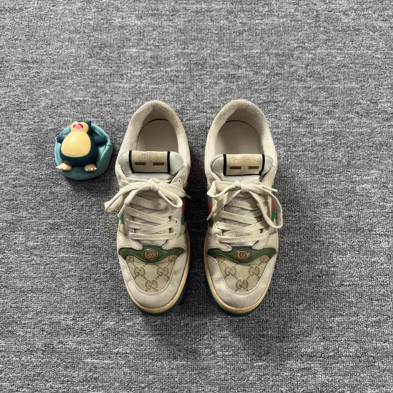 Gucci Gucci Screener Vintage Green Leather Sneakers 0079 Size US 8 / EU 41 - 2 Thumbnail