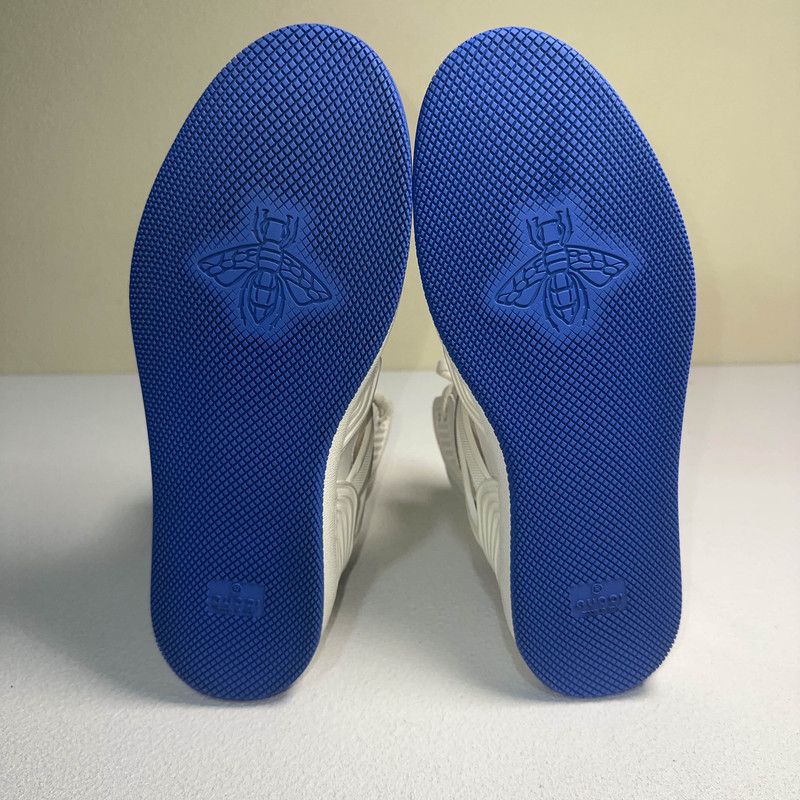 Gucci Gucci High-Top Basketball Shoes in White and Blue 0079 Size US 8.5 / EU 41-42 - 4 Thumbnail