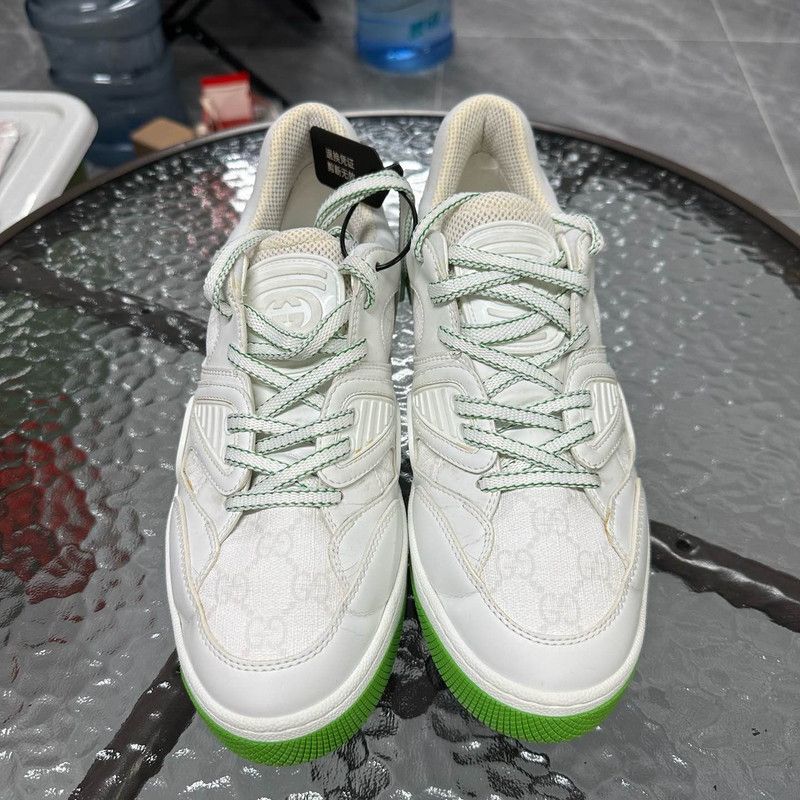 Gucci Gucci Basket Low Top Sneakers in White and Green 0079 Size US 8.5 / EU 41-42 - 2 Thumbnail