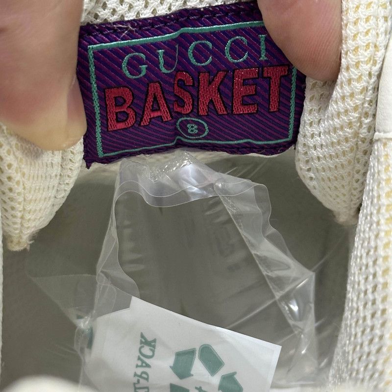 Gucci Gucci Basket Low Top Sneakers in White and Green 0079 Size US 8.5 / EU 41-42 - 5 Thumbnail