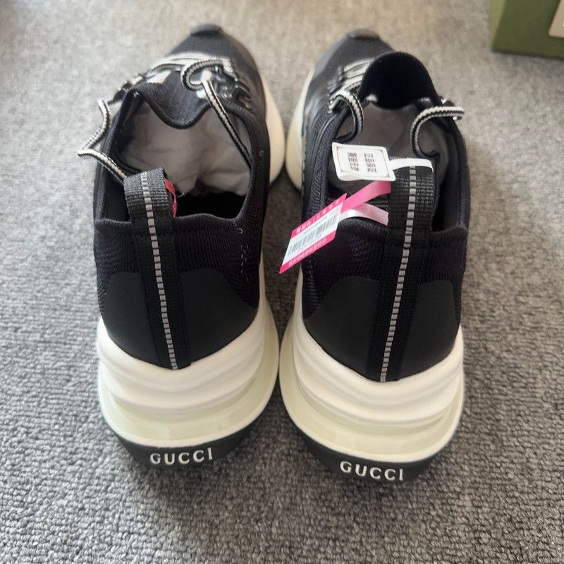 Gucci Gucci RUN Casual Sneakers in Black and White 0079 Size US 12.5 / EU 45-46 - 3 Thumbnail