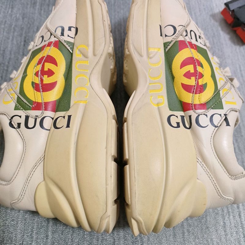Gucci Gucci Rhyton Double G Logo Dad Sneakers in Cream 0079 Size US 9 / EU 42 - 16 Thumbnail