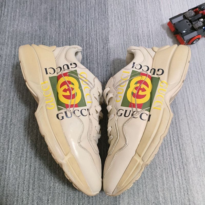 Gucci Gucci Rhyton Double G Logo Dad Sneakers in Cream 0079 Size US 9 / EU 42 - 3 Thumbnail