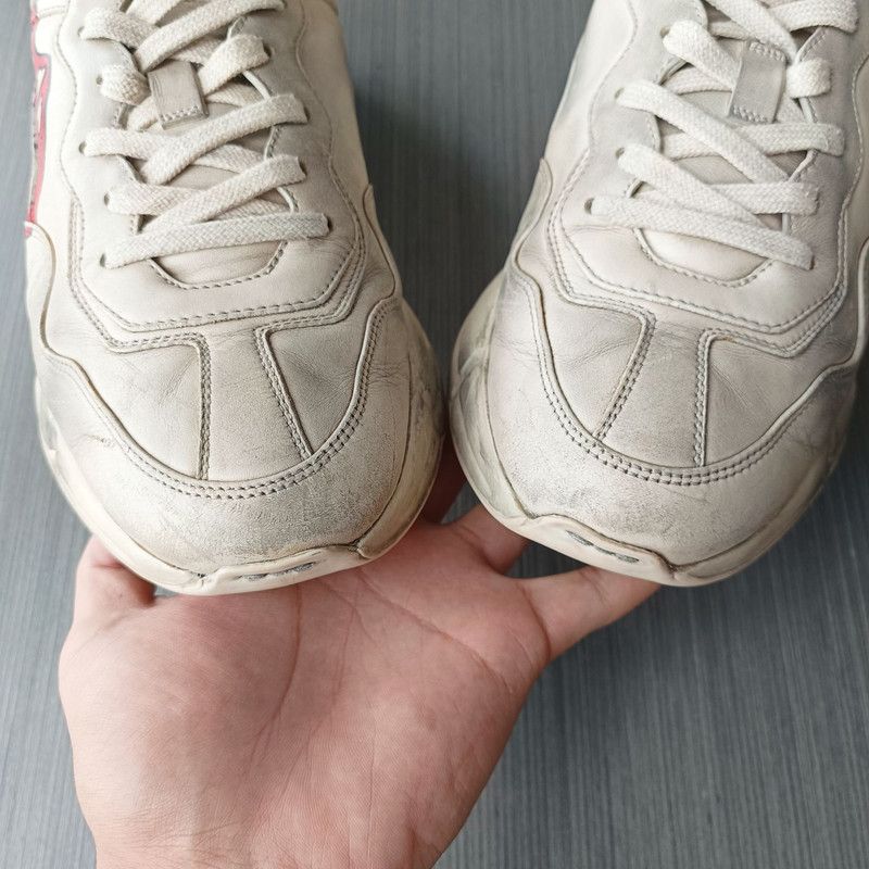 Gucci Gucci Rhyton Leather Low-top Sneakers with Lips Print 0079 Size US 8 / EU 41 - 11 Thumbnail