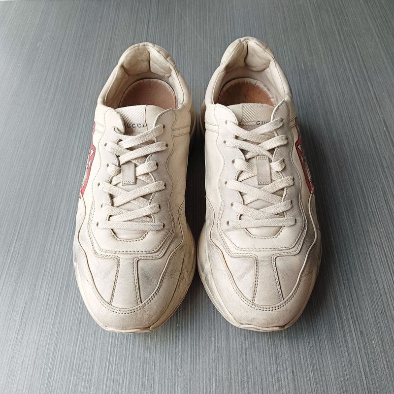 Gucci Gucci Rhyton Leather Low-top Sneakers with Lips Print 0079 Size US 8 / EU 41 - 2 Thumbnail