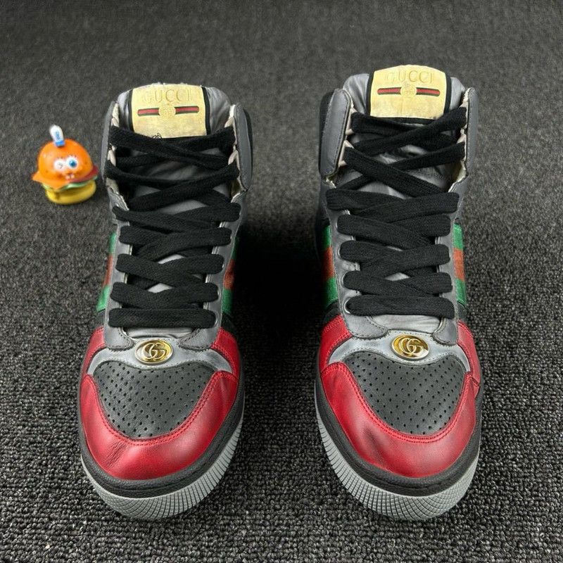 Gucci GUCCI Screener High-Top Sneakers in Gray and Red 0079 Size US 8.5 / EU 41-42 - 2 Thumbnail
