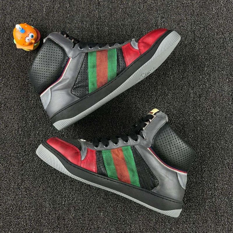 Gucci GUCCI Screener High-Top Sneakers in Gray and Red 0079 Size US 8.5 / EU 41-42 - 6 Thumbnail