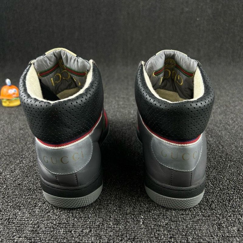 Gucci GUCCI Screener High-Top Sneakers in Gray and Red 0079 Size US 8.5 / EU 41-42 - 3 Thumbnail