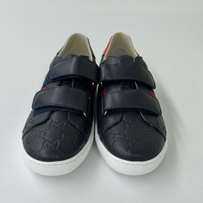 Gucci Gucci Kids' Leather Sneakers with Velcro Straps 0079 Size US 6.5 / EU 39-40 - 2 Thumbnail