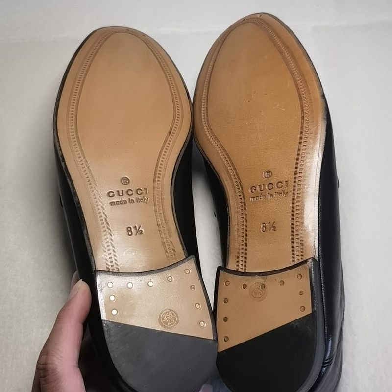 Gucci Gucci Black Leather Horsebit Loafers for Men 0079 Size US 9.5 / EU 42-43 - 4 Thumbnail