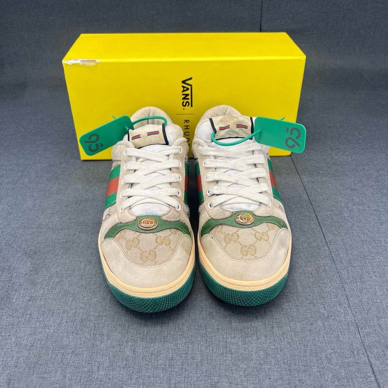 Gucci Gucci Screener Vintage Leather Low-Top Sneakers 0079 Size US 8 / EU 41 - 2 Thumbnail