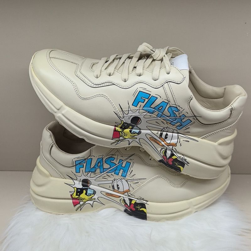 Gucci Gucci x Disney Donald Duck Rhyton Sneakers 0079 Size US 10.5 / EU 43-44 - 6 Thumbnail