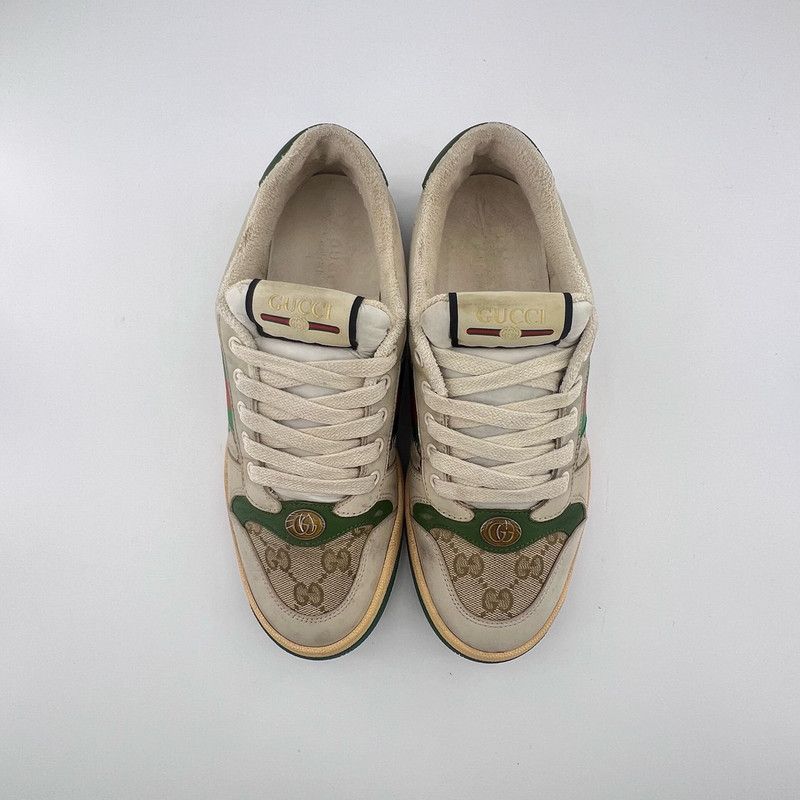 Gucci Gucci Screener Leather Low-Top Sneakers in Green 0079 Size US 7 / EU 40 - 2 Thumbnail