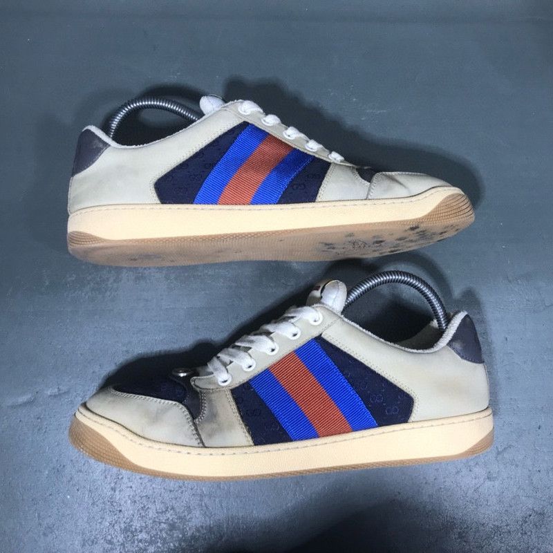 Gucci Gucci Screener Low Top Sneakers in Gray and White 0079 Size US 8 / EU 41 - 7 Thumbnail