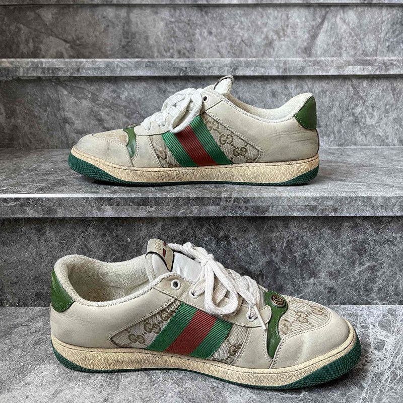 Gucci Gucci Screener Vintage Leather Sneakers for Men 0079 Size US 10.5 / EU 43-44 - 8 Thumbnail