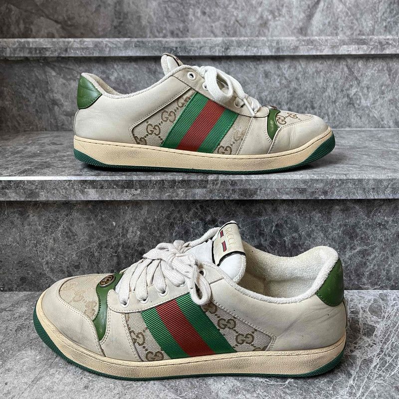 Gucci Gucci Screener Vintage Leather Sneakers for Men 0079 Size US 10.5 / EU 43-44 - 7 Thumbnail