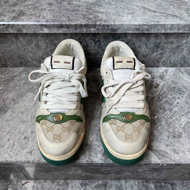 Gucci Gucci Screener Vintage Leather Sneakers for Men 0079 Size US 10.5 / EU 43-44 - 2 Thumbnail
