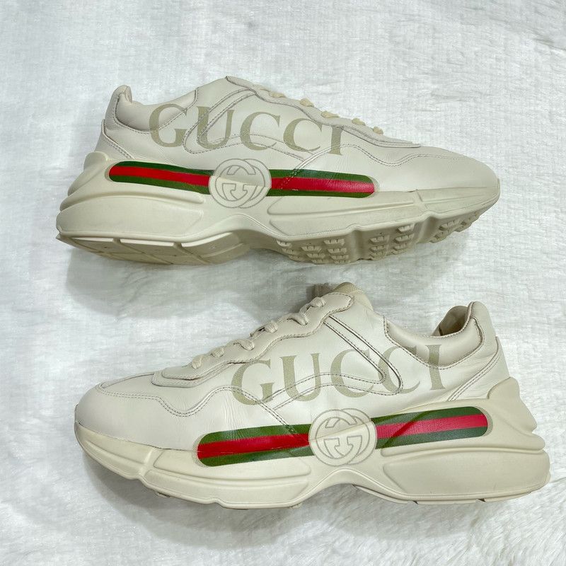 Gucci Gucci Rhyton Logo Sneakers in Ivory 0079 Size US 10.5 / EU 43-44 - 6 Thumbnail
